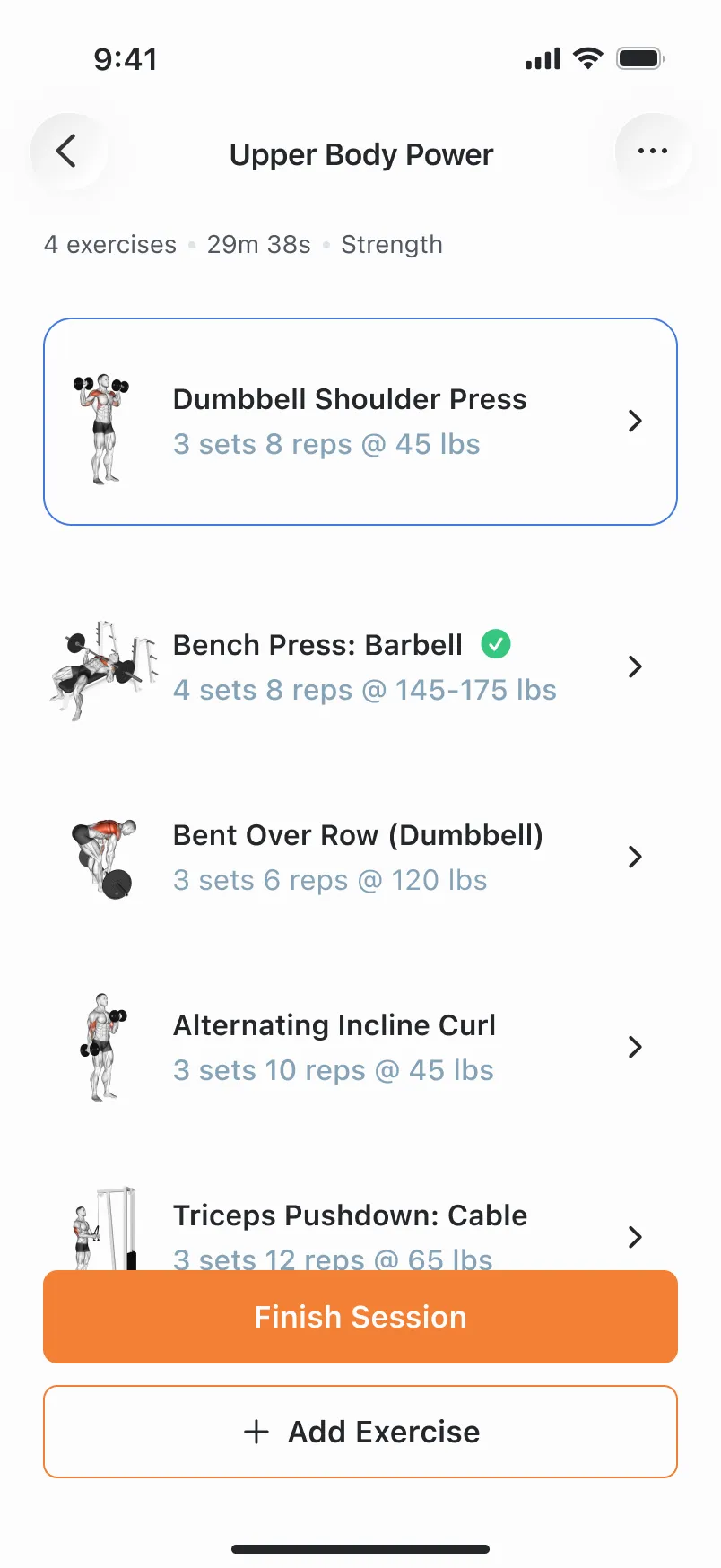 SensAI workout plan showing AI-generated training programming